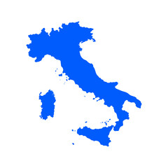 Obraz premium Italy map silhouette. Map of the country's borders on a white background