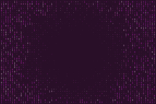 Abstract Binary Code Frame Background with Digital Data Stream Pattern for Technology and Cyber Security Concepts