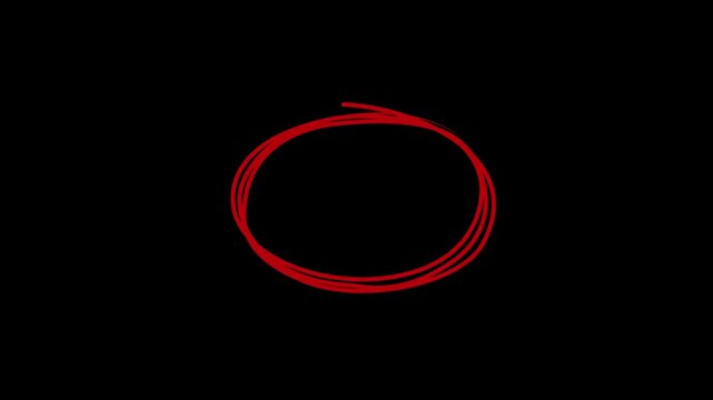 Focus on the target with this dynamic red hand-drawn circle and arrow animation, perfect for highlighting key details in your edits. path animation with hand draw.
