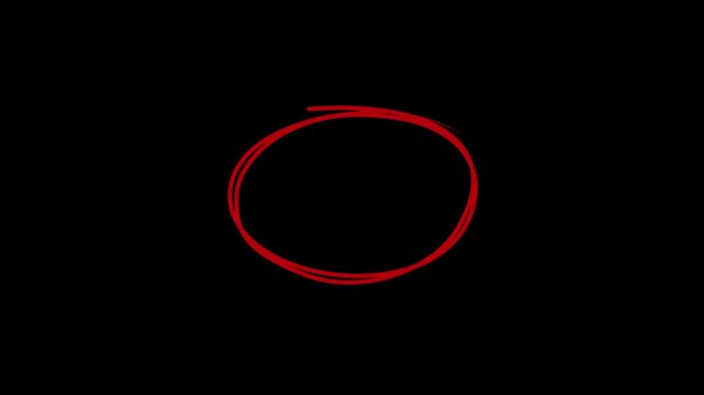 Focus on the target with this dynamic red hand-drawn circle and arrow animation, perfect for highlighting key details in your edits. path animation with hand draw.