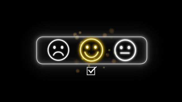 Online Customer Satisfaction Survey and Feedback.icon animation with feedback . on transparent background.