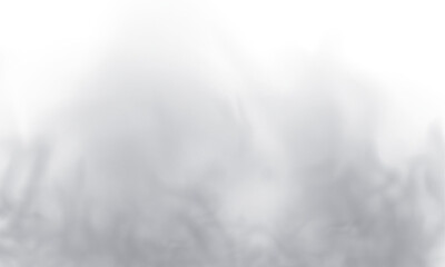 Fototapeta premium Thick smoke cloud with natural texture and realistic transparent shadow effects. Isolated fog layer for professional editing in high quality PNG.