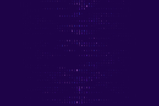 Abstract Binary Code Background with Glowing Digital Data Streams for Cyber Security and Technology Concepts