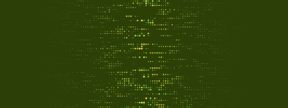 Abstract Digital Data Stream Background with Glowing Green Pixel Dots for Technology and Network Connectivity Concepts