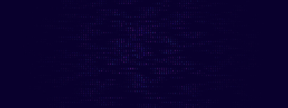 Abstract Digital Binary Code Background with Glowing Data Stream Pattern for Cyber Security and Technology Concepts