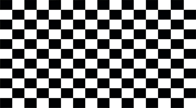 Black and White Checkerboard Seamless Pattern Vector Background for Auto Racing Finish Lines, Chess Board Textures, Retro Geometric Graphics, and Minimalist Fabric Material DesignsBlack and White Chec