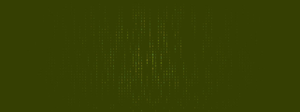 Digital Matrix Binary Code Rain Background Abstract Technology Concept for Cyber Security and Data Programming Visuals