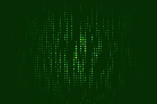 Abstract Digital Rain Background with Green Glowing Data Particles for Technology and Cyber Security Concepts