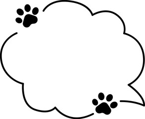 Obraz premium Speech Bubble With Paw Prints Line Art