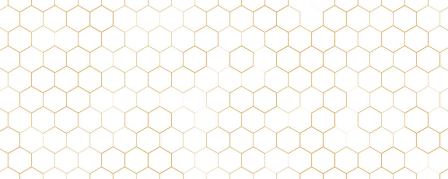 abstract yellow fill and outline honeycomb pattern vector graphic.