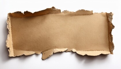 Fototapeta premium Piece Of Recycled Paper With Torn Edges Isolated On White Background Copy Space