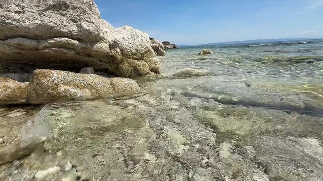Hidden pebble beach near Sisan with turquoise adriatic water and no tourists