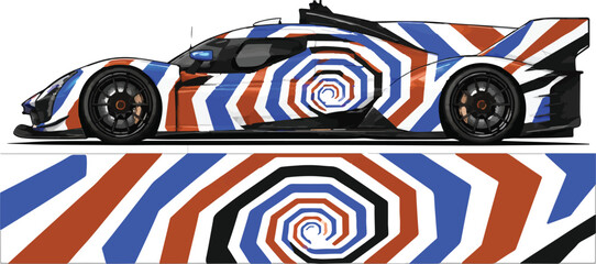 Naklejka premium Colorful Racing Car Side View 4.