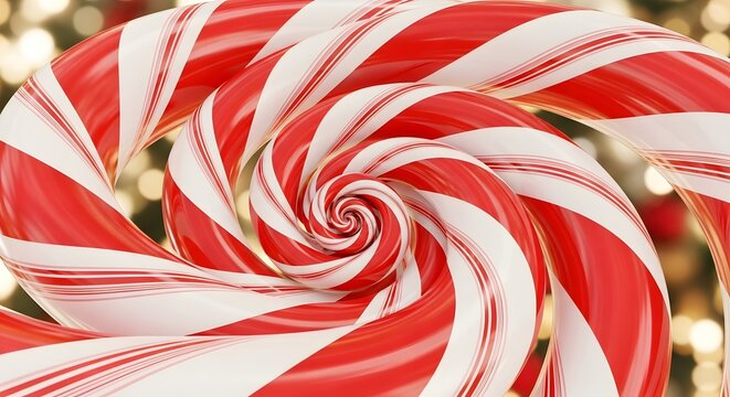 Swirling red and white peppermint candy cane spiral pattern.