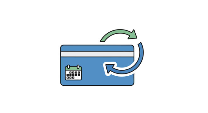 Credit card with curved arrows.