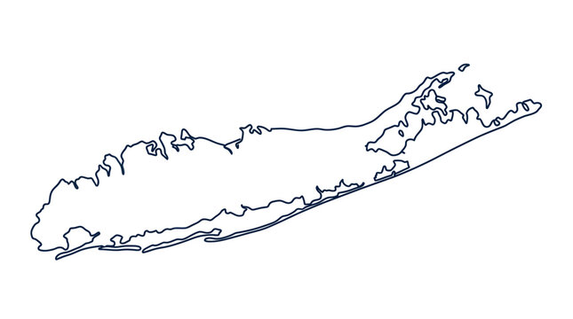 Long Island outline map, New York state, USA geography