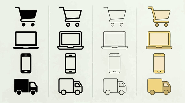 online shopping vector sets used for e-commerce websites and applications.