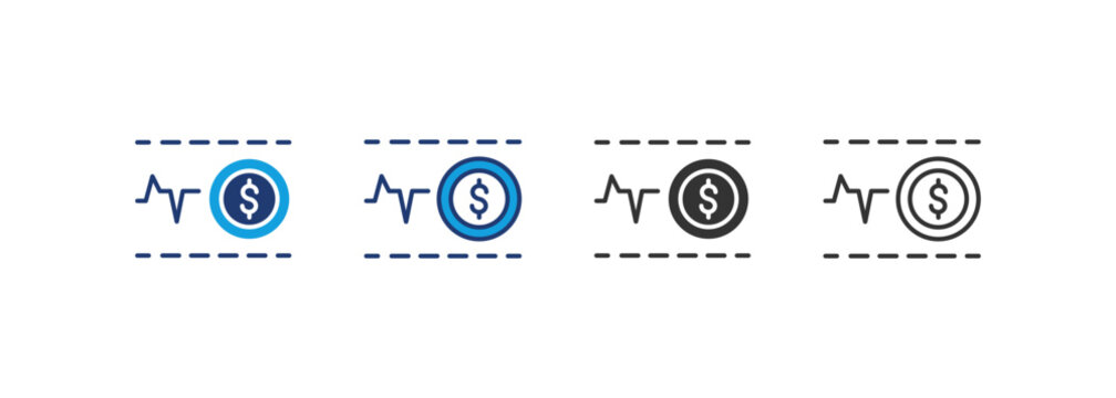Price Range Icon Set Multiple Style Collection
