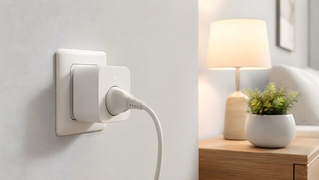 Blank Smart Plug in Wall Outlet for Energy Saving