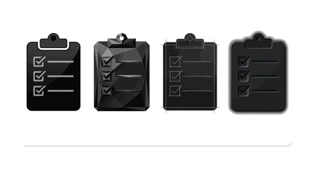 Vector checklist document icons collection set.