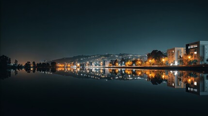 Fototapeta premium Night view of the city with lights 