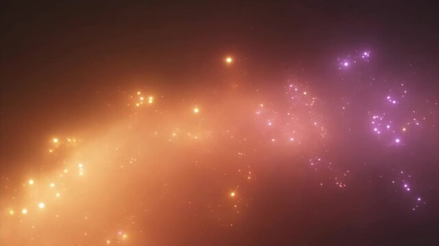 Cinematic Abstract Cosmic Nebula with Glowing Particles
