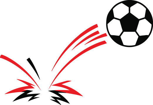 2026 Soccer Ball Speed Logo Vector &ndash; Red and Black Abstract Football Goal Graphic Isolated Design