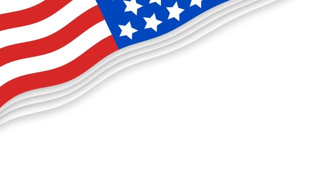 Waving American Flag Patriotic Background for Independence Day and Memorial Day.