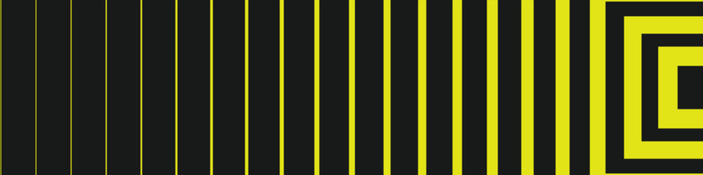 Abstract progressive yellow geometric lines on black for modern digital background
