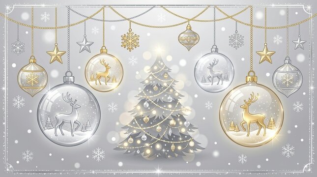 golden christmas balls