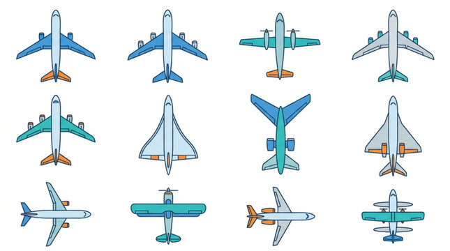 Collection of various aircraft illustrations.