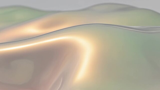 Abstract iridescent liquid waves with pearlescent metallic sheen