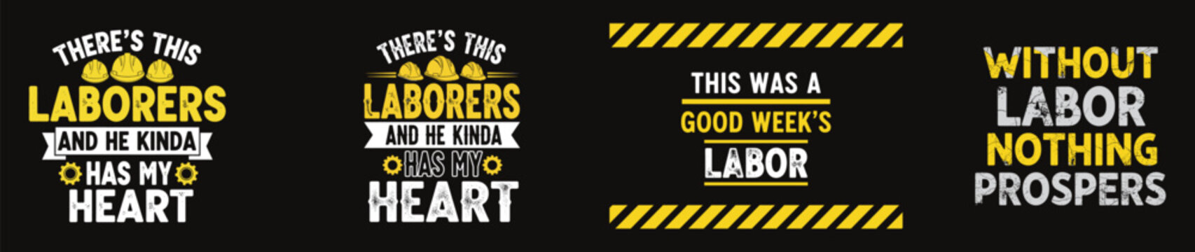 Labor day typography designs quotes workers and construction themes