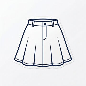 Women's Pleated Skirt Fashion Illustration