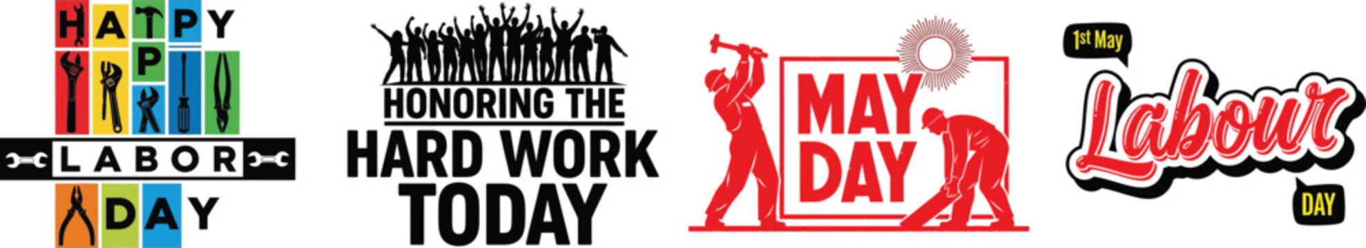 Labor day logos and badges for celebrations