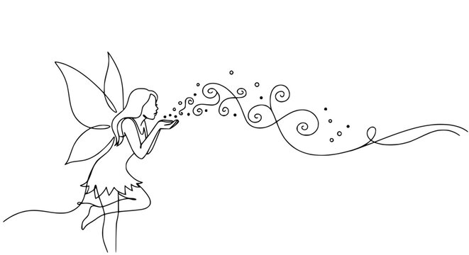 Fairy Blowing Bubbles with Sparkles.