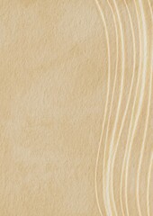 Fototapeta premium Architectural Abstract Background with Sand Beige Wave Lines and Rough Textured Paper for sand beach, dune, bakery and home decor.