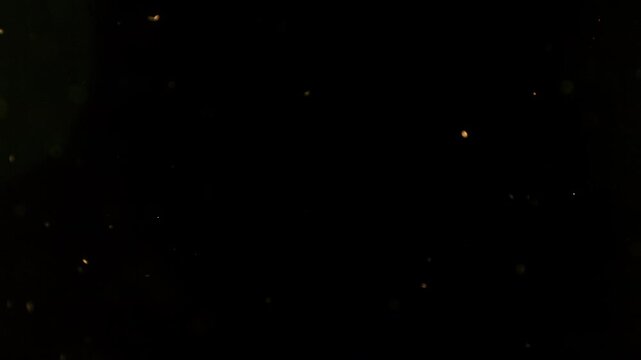 Flying Sparks Isolated on Black Background. Filmed on High Speed Cinema Camera