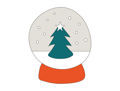 Christmas Snow Globe Vector Illustration
