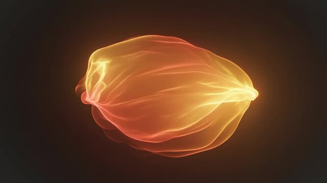 Abstract glowing orange energy swirling in dark space animation