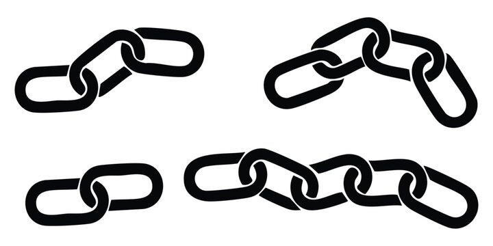 Broken chain link icons symbolizing disconnection or a weak connection eps10.