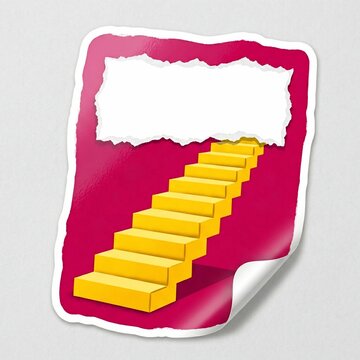 Golden stairs leading to success and achievement