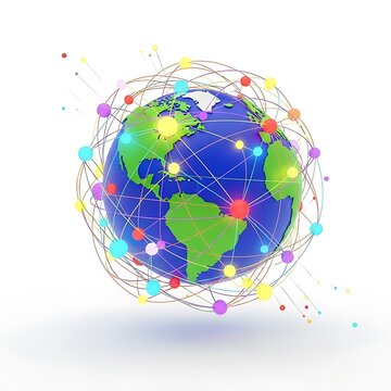 Global Network Connections Earth Map