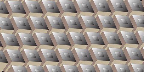 Fototapeta premium Realistic 3d vector cubes texture, geometric seamless pattern, design background for you projects