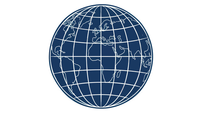 Global Network Grid Globe Icon - World Map Connection