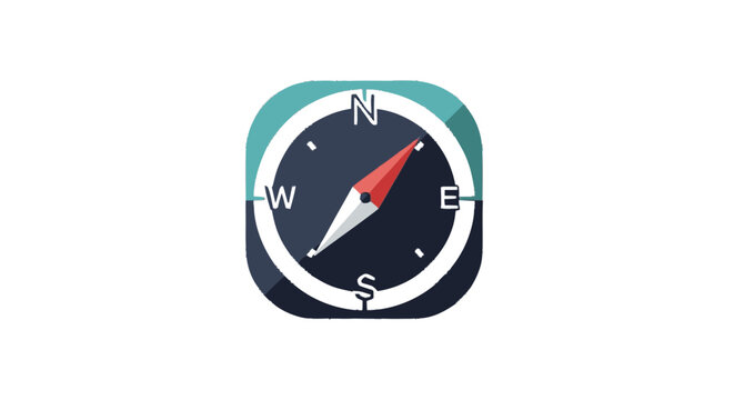 Cropped graphic illustration of a stylized partial compass dial showin