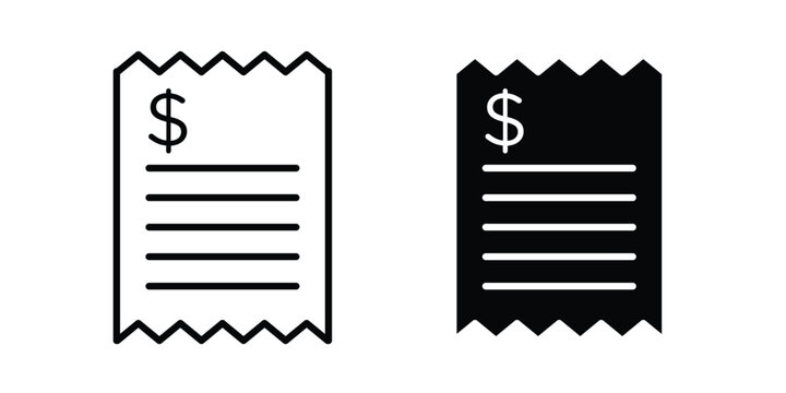 Paper check receipt icon