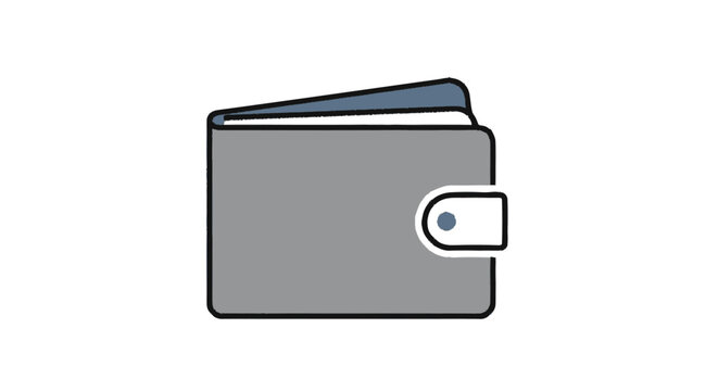Cropped sketchy graphic illustration of a closed grey book or binder w
