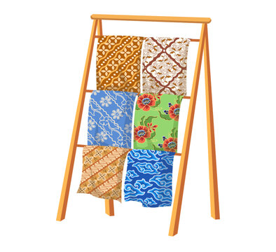 Local batik product illustration featuring traditional Indonesian patterns