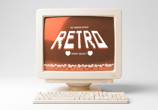 Retro CRT Monitor Screen Photo Effect Template